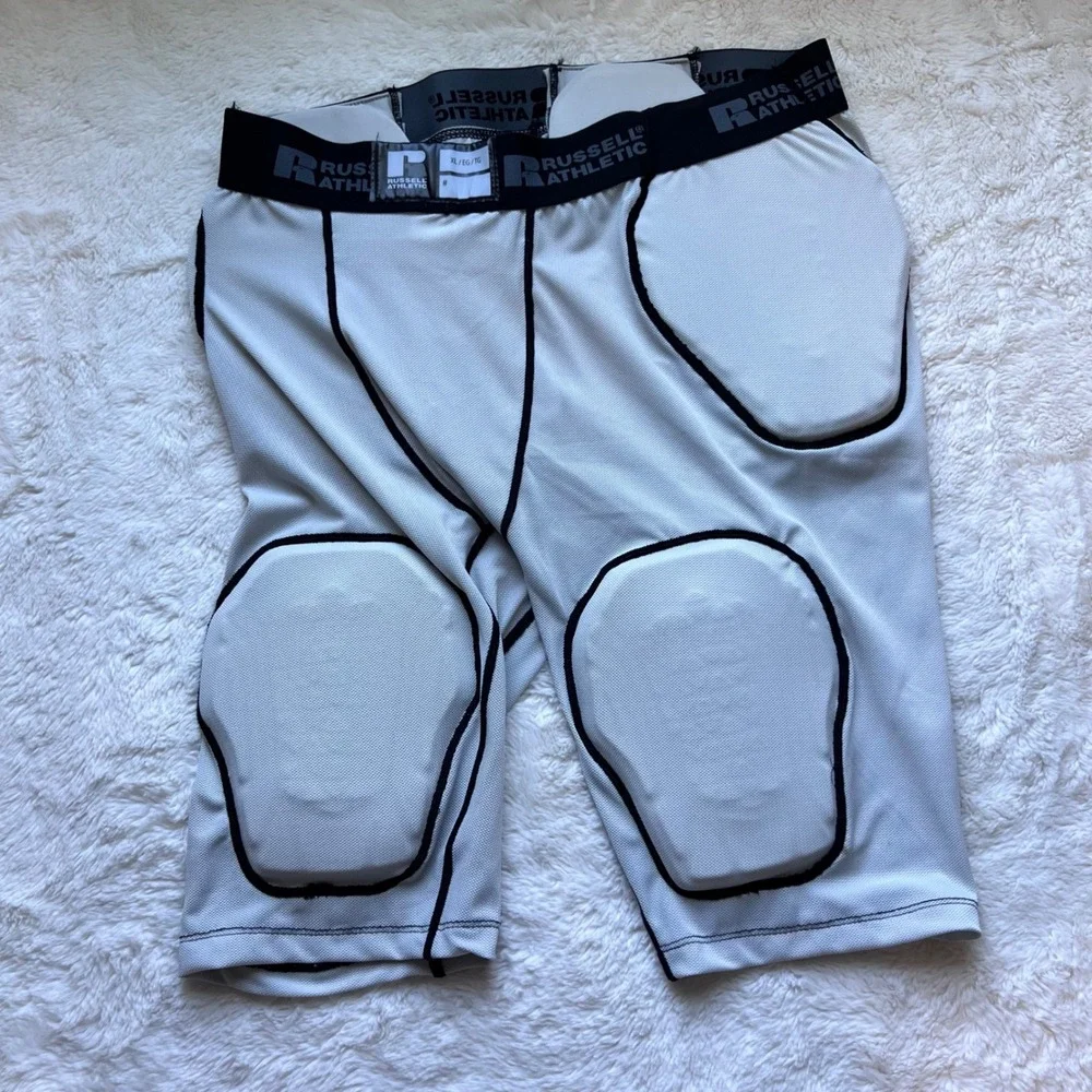 Russell Athletic Mens Gray Padded Compression Shorts XL‎ RAIGR4 Football Impact